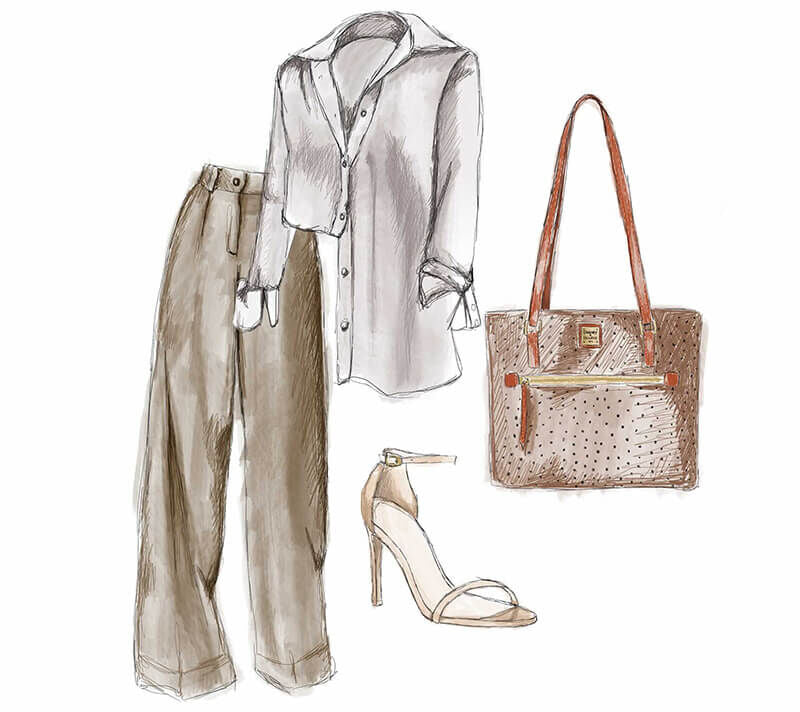 Ostrich handbag outfit