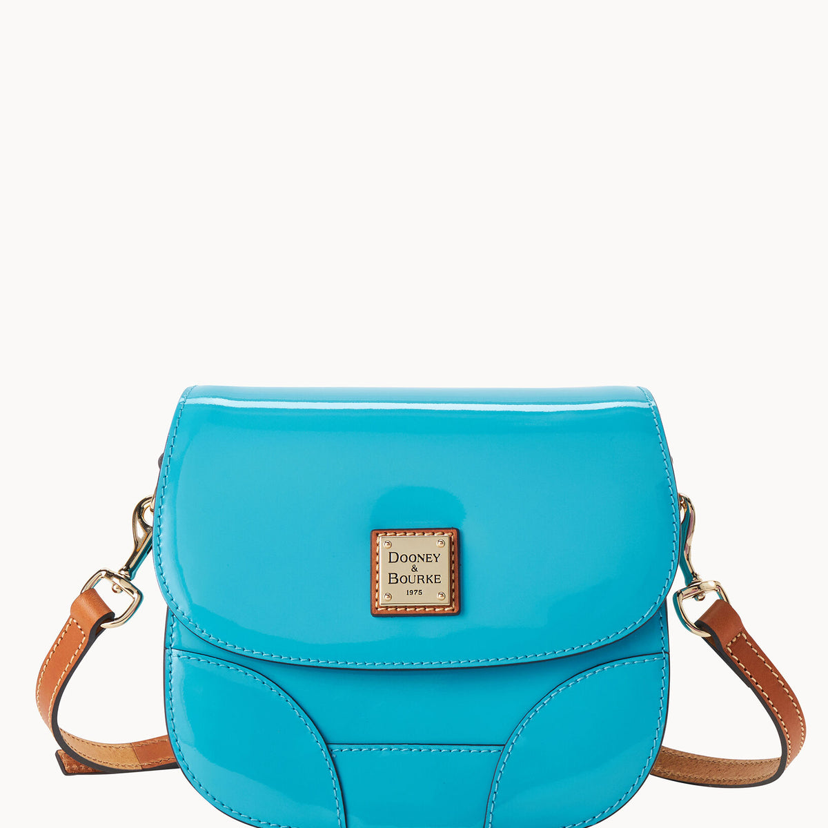 Dooney & Bourke Women's Patent Saddle Bag in Sky, Leather