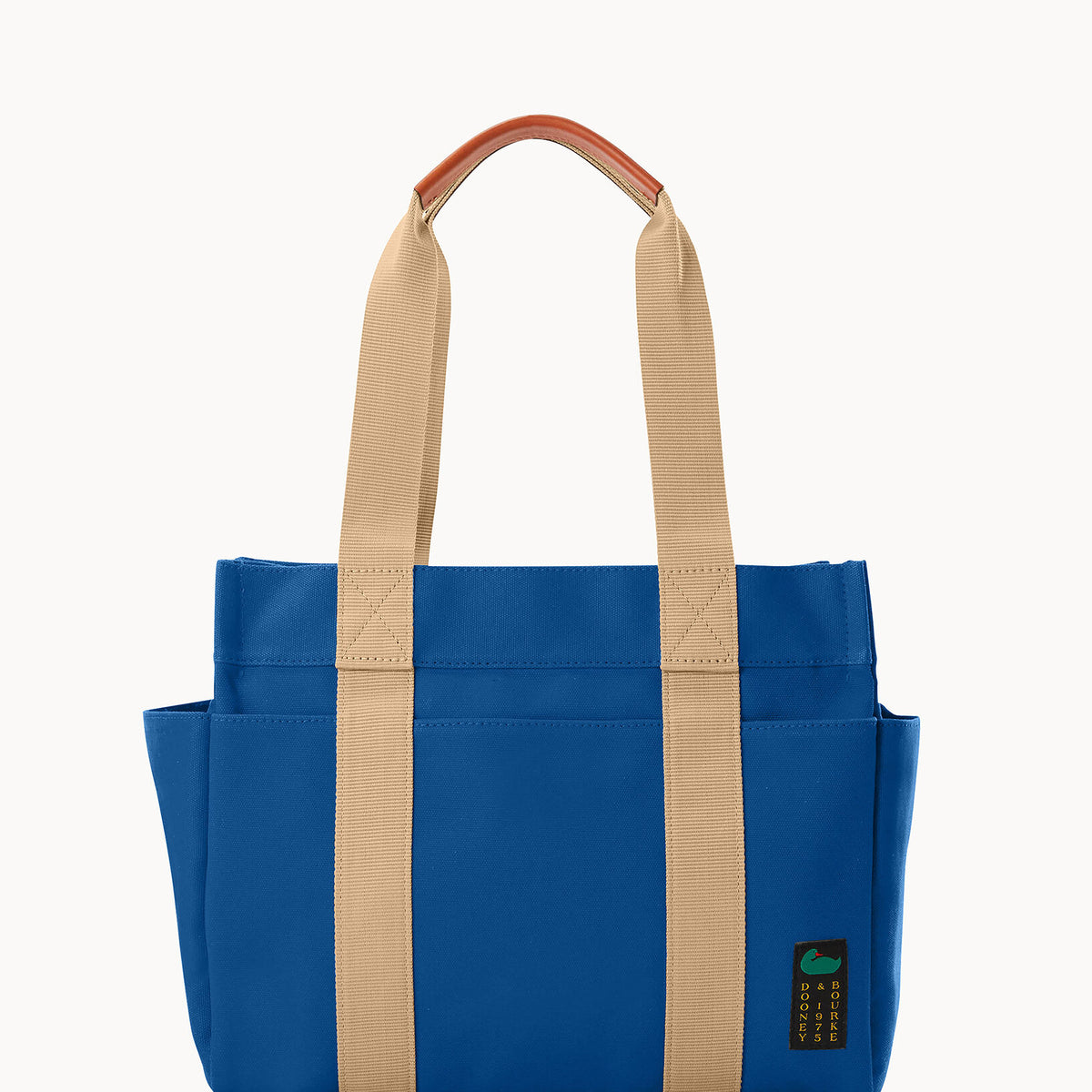 Women's Canvas Tote Bag With Sunshine Embroidery - Medium Crossbody/Shoulder Bag, Blue