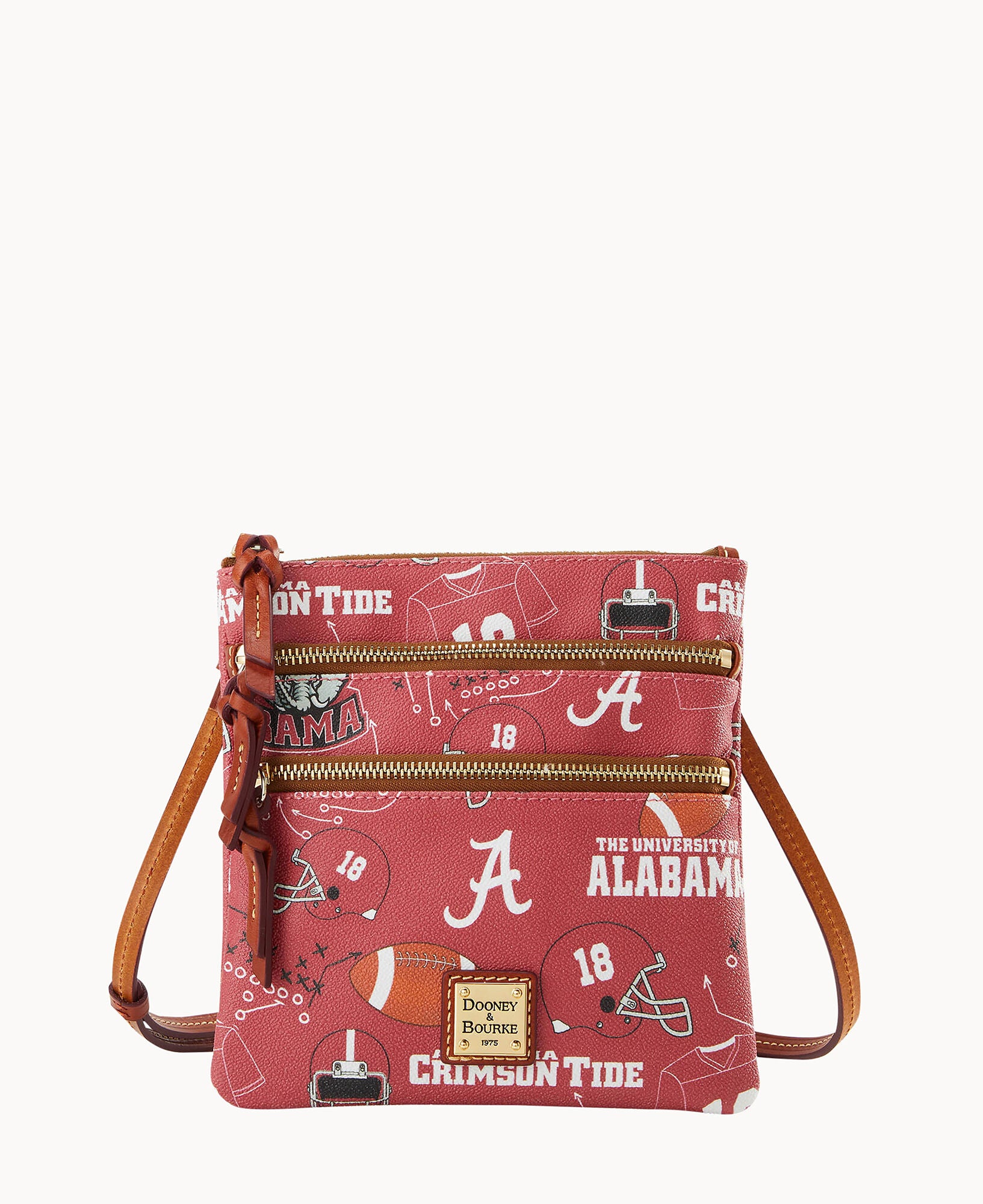 Collegiate University of Alabama Triple Zip Crossbody – Dooney Collegiate University of Alabama Triple Zip Crossbody – Dooney