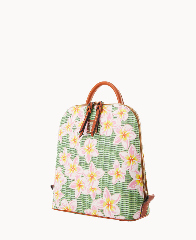 Dooney & Bourke Women's Plumeria Zip Pod Backpack in White