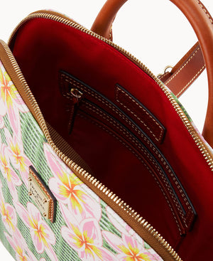 dooney & bourke lizard embossed leather pod backpack Dooney & Bourke Women's Plumeria Zip Pod Backpack in Pink Green