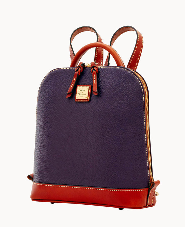 Dooney & Bourke Women's Pebble Grain Zip Pod Leather Backpack in Caribbean Blue