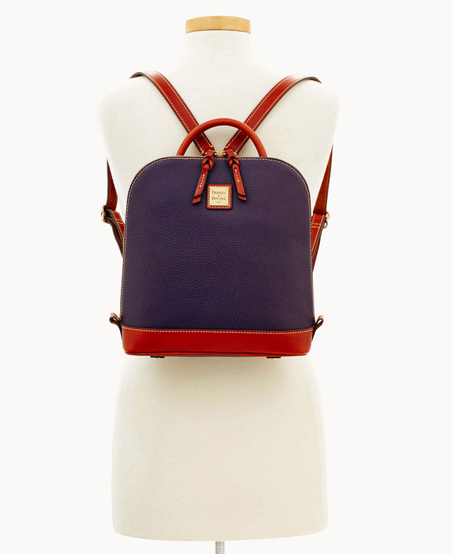 Dooney & Bourke Women's Pebble Grain Zip Pod Leather Backpack in Caribbean Blue