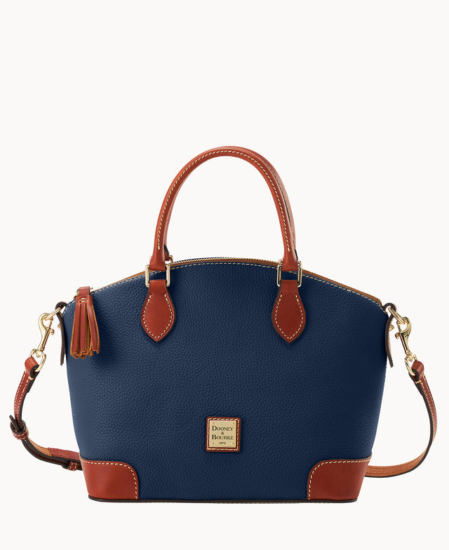 Dooney & Bourke Women's Pebble Grain Geena Leather Satchel Bag in Midnight Blue