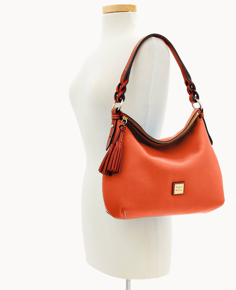 Pebble Grain Twist Strap Hobo