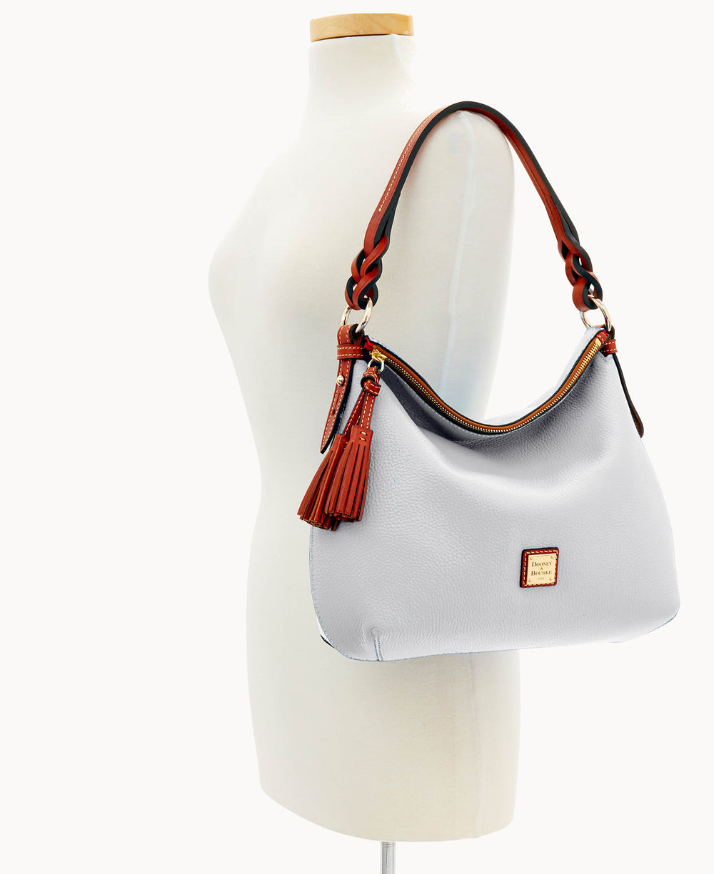 Pebble Grain Twist Strap Hobo