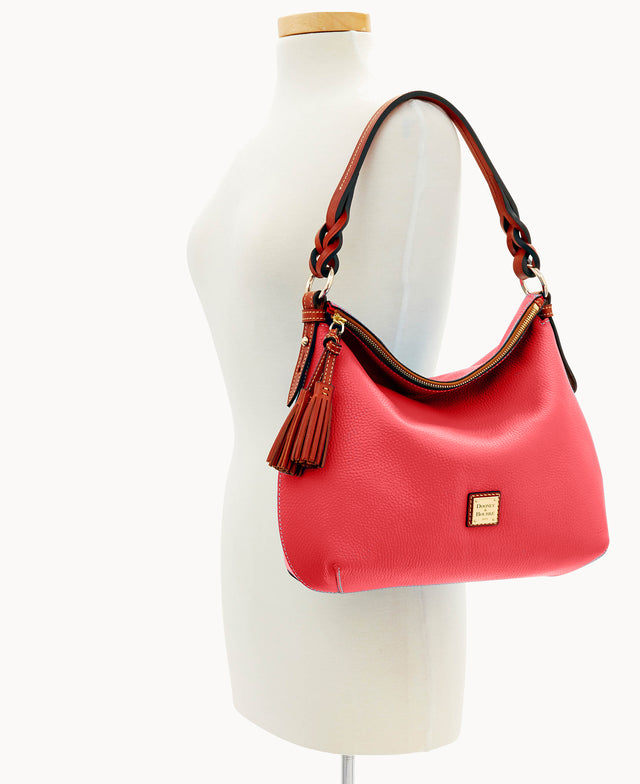 Pebble Grain Twist Strap Hobo