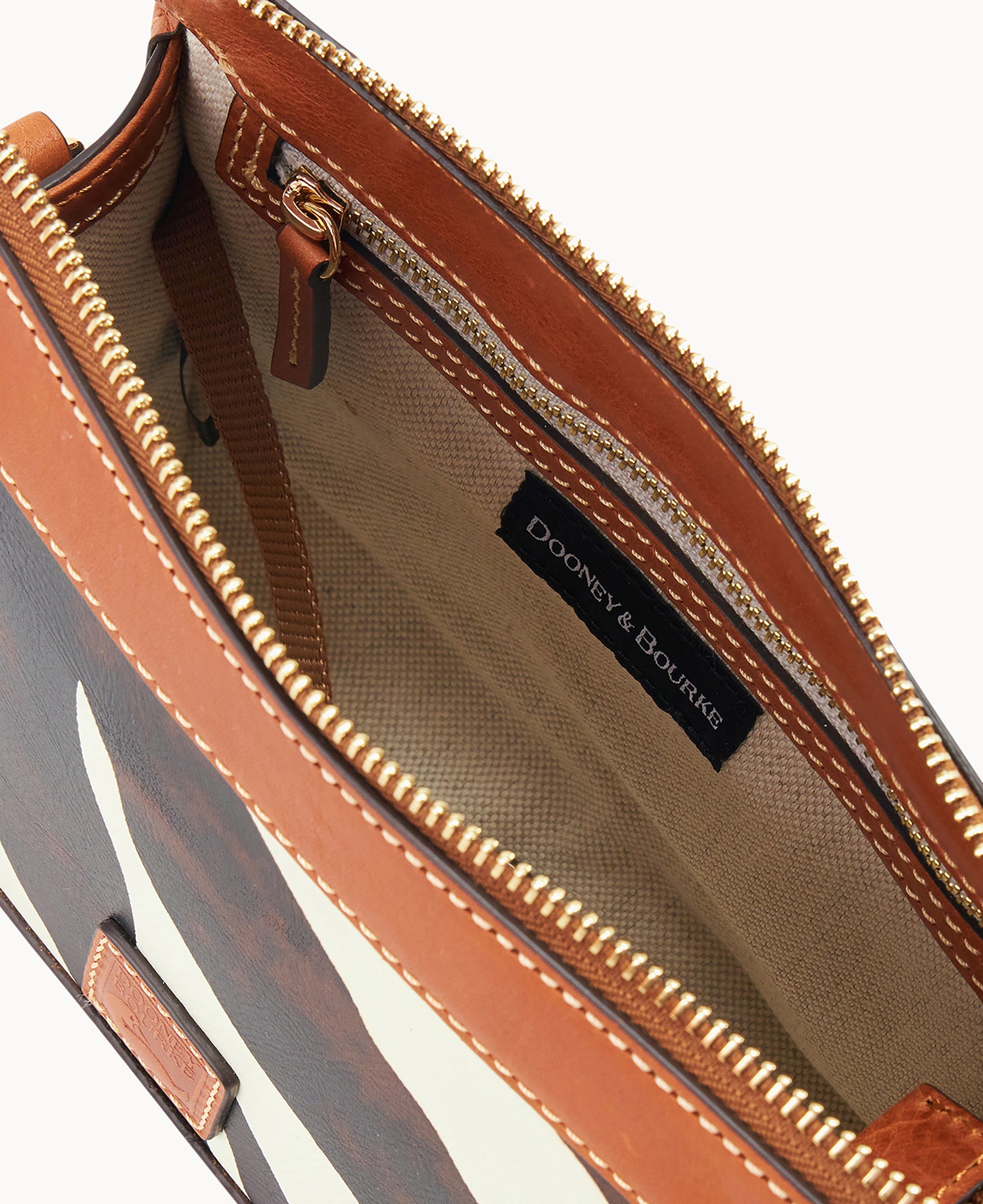 Zebra Leather Zip Crossbody – Dooney & Bourke