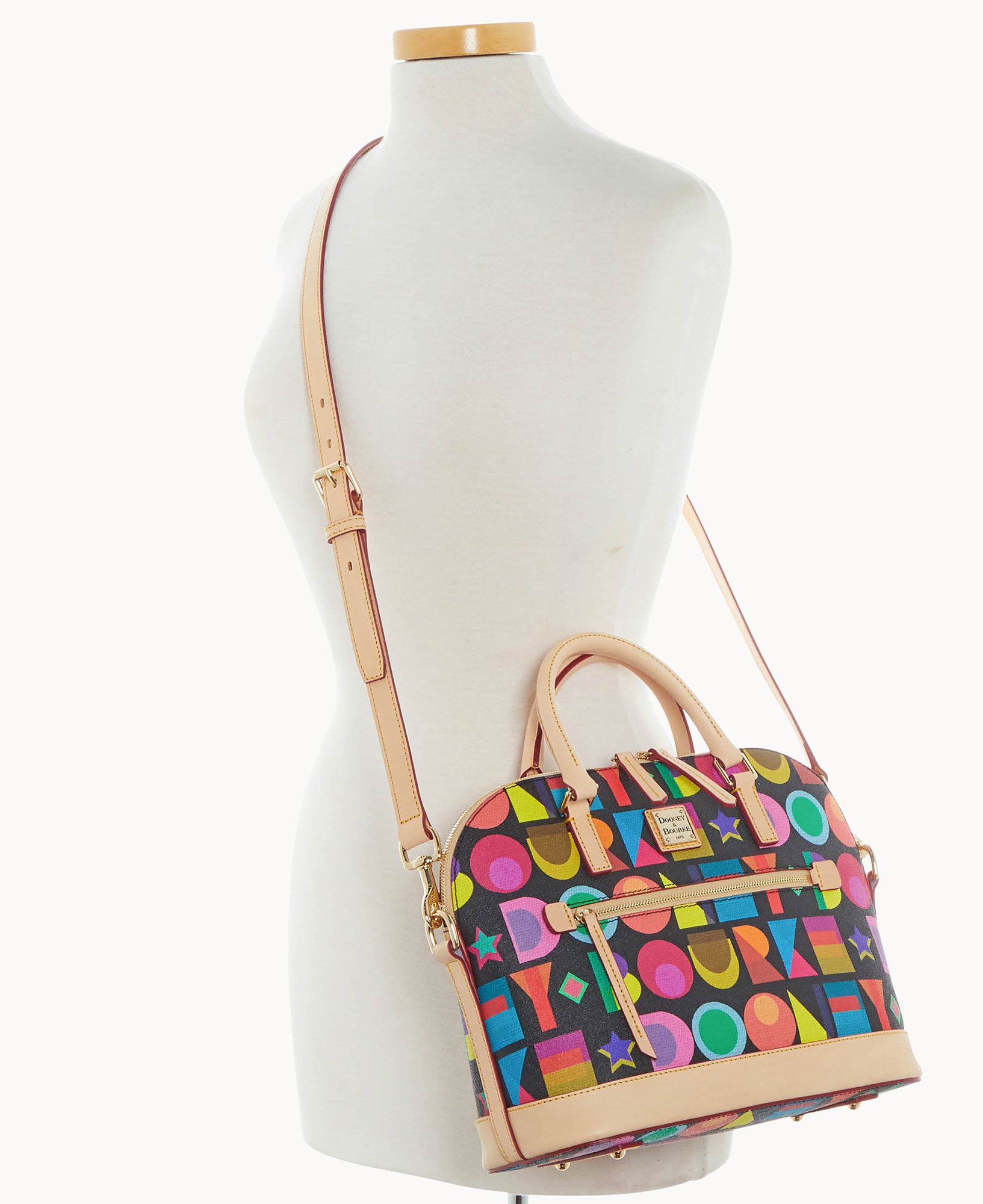 Dooney & Bourke バッグ Dooney Bourke Taupe Leather Pebble Turnlock Messenger