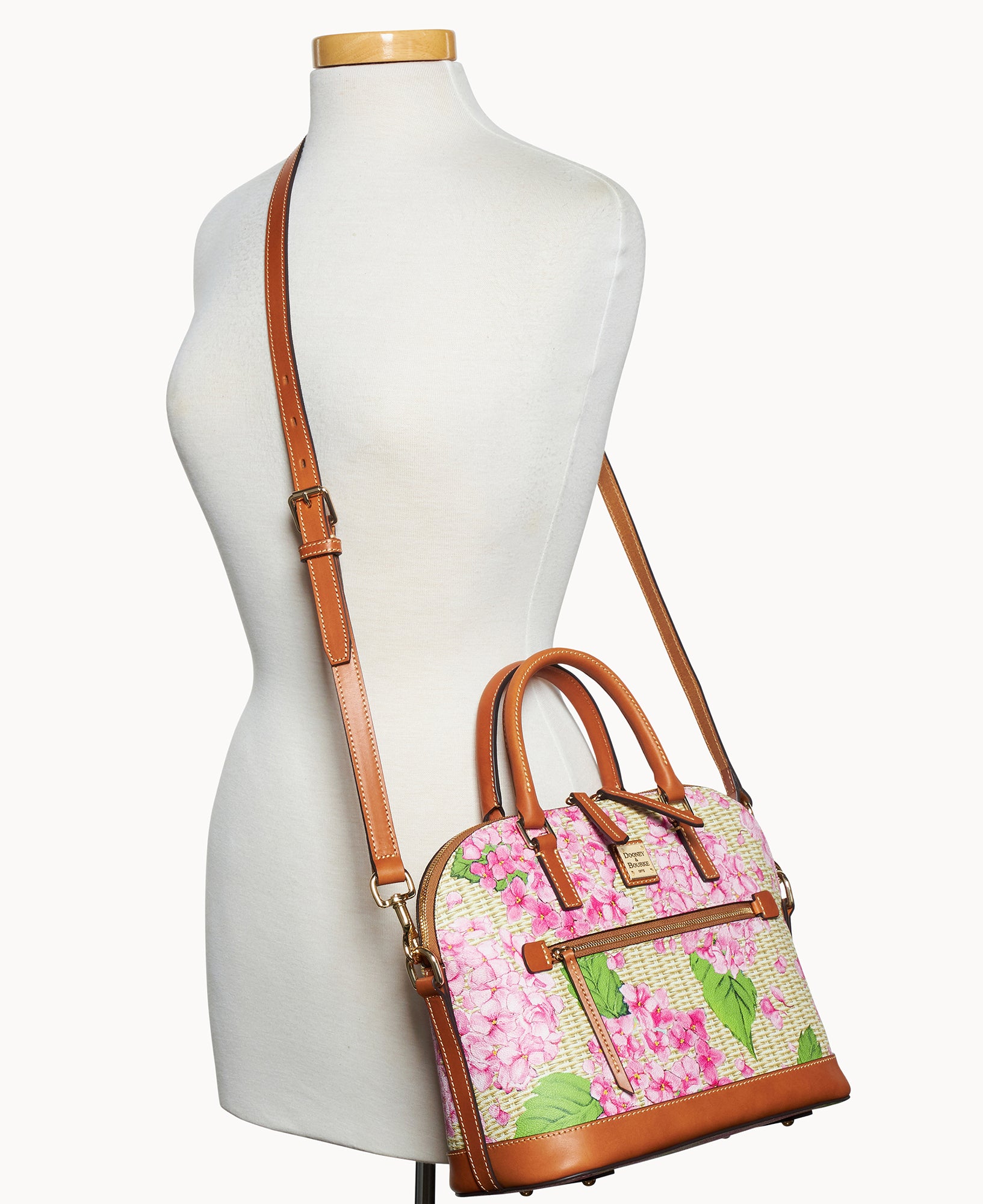 Hydrangea Basketweave Domed Zip Satchel – Dooney & Bourke