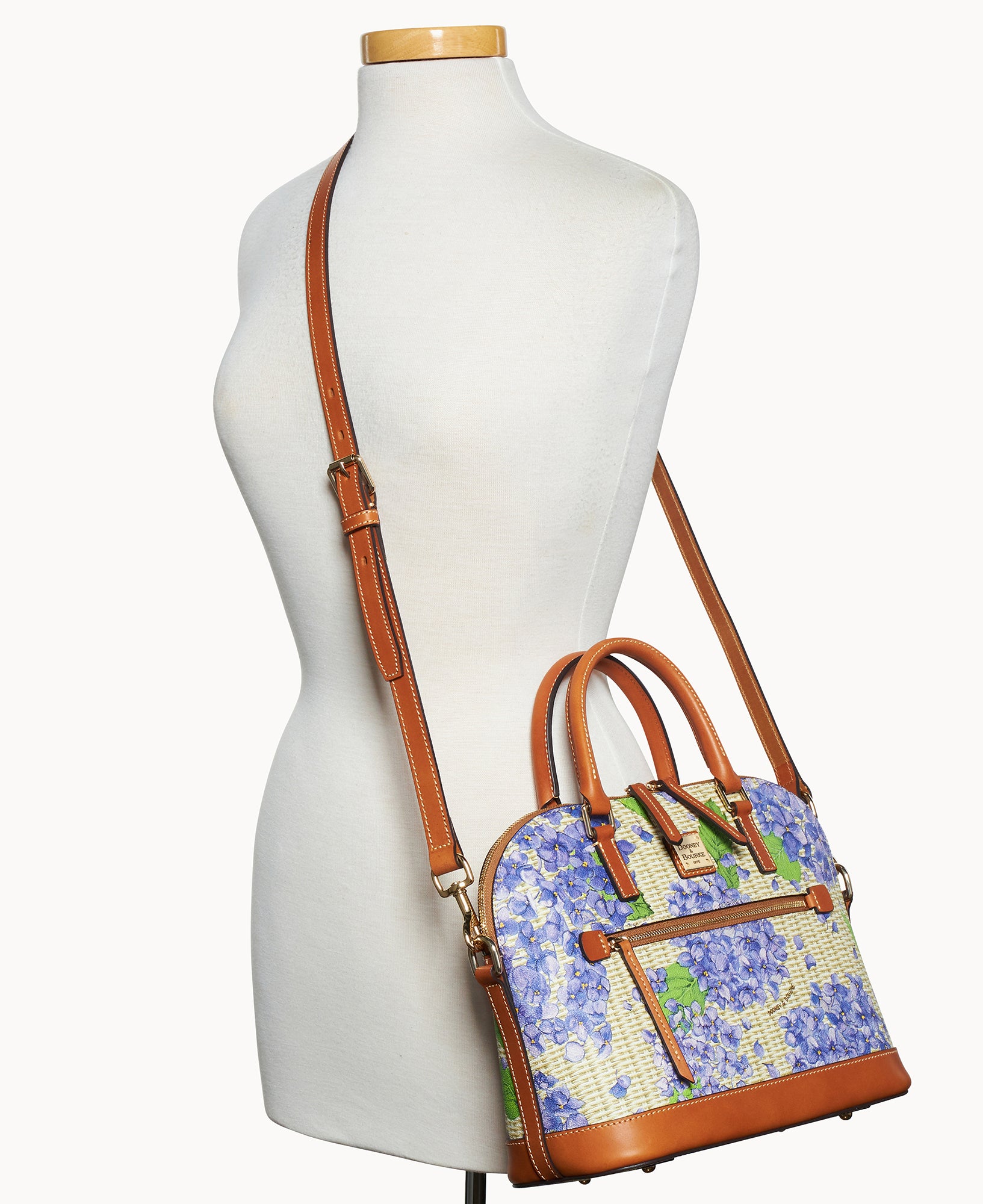 Hydrangea Basketweave Domed Zip Satchel – Dooney & Bourke