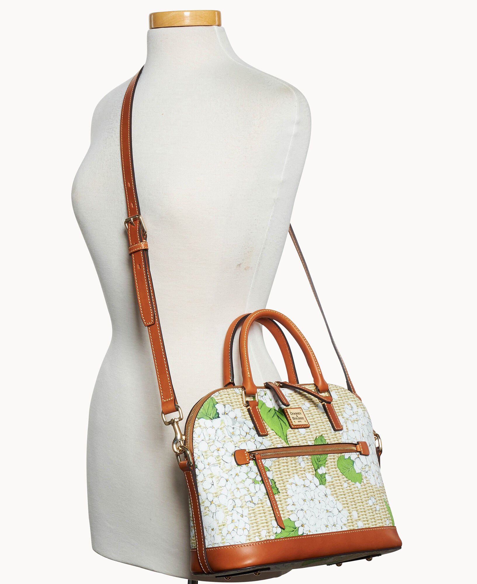 Hydrangea Basketweave Domed Zip Satchel – Dooney & Bourke
