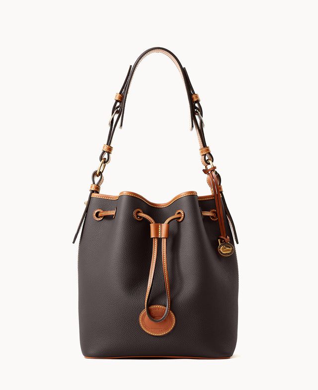 Dooney & Bourke Women's All Weather Leather 3.0 Drawstring 25 Shoulder Bag in Taupe