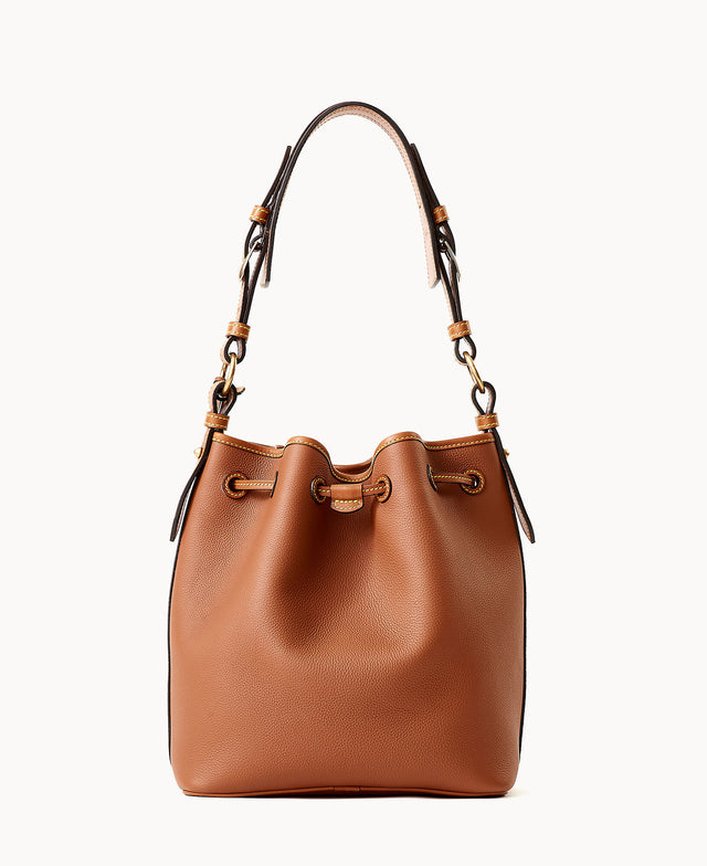 dasein faux leather convertible drawstring bucket bag and backpack Dooney & Bourke Women's All Weather Leather 3.0 Drawstring 25 Shoulder Bag in Taupe