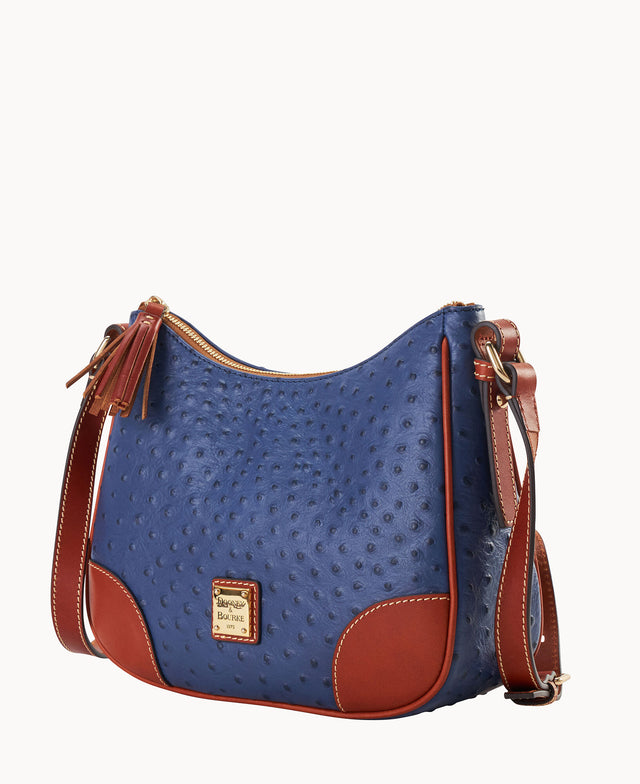 Ostrich Crossbody Hobo