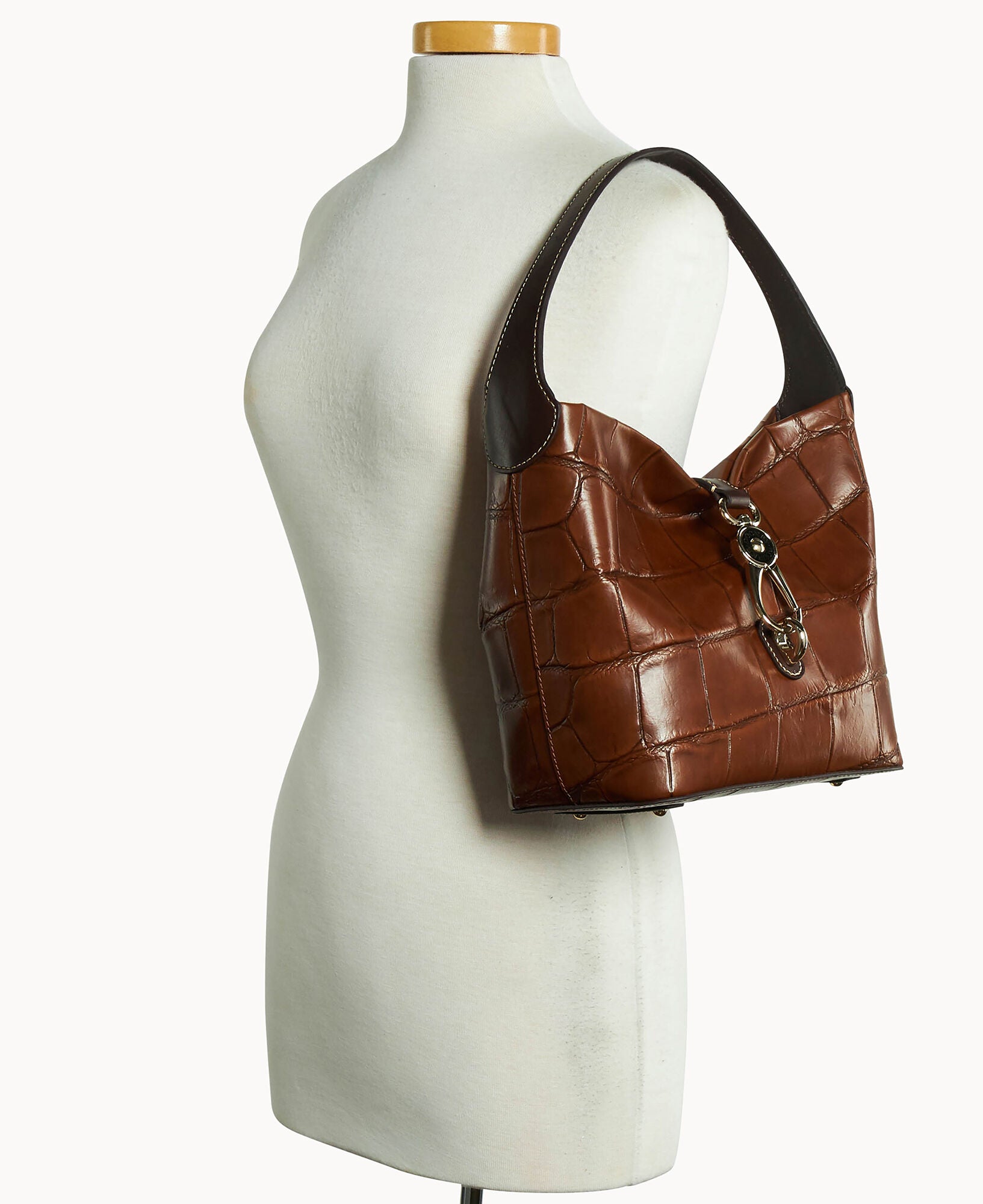 DOONEY&BOURKE　ボストンバック レザー　ロゴ　ゴールド金具 Denison Logo Lock Hobo – Dooney & Bourke