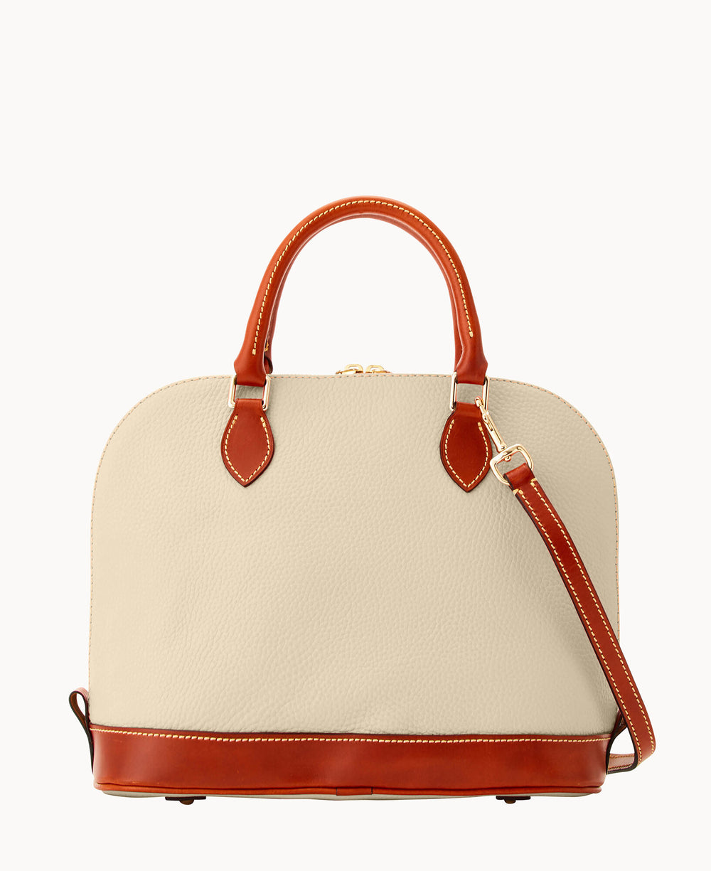 Pebble Grain Zip Zip Satchel