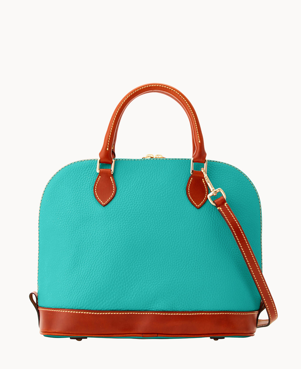 Pebble Grain Zip Zip Satchel
