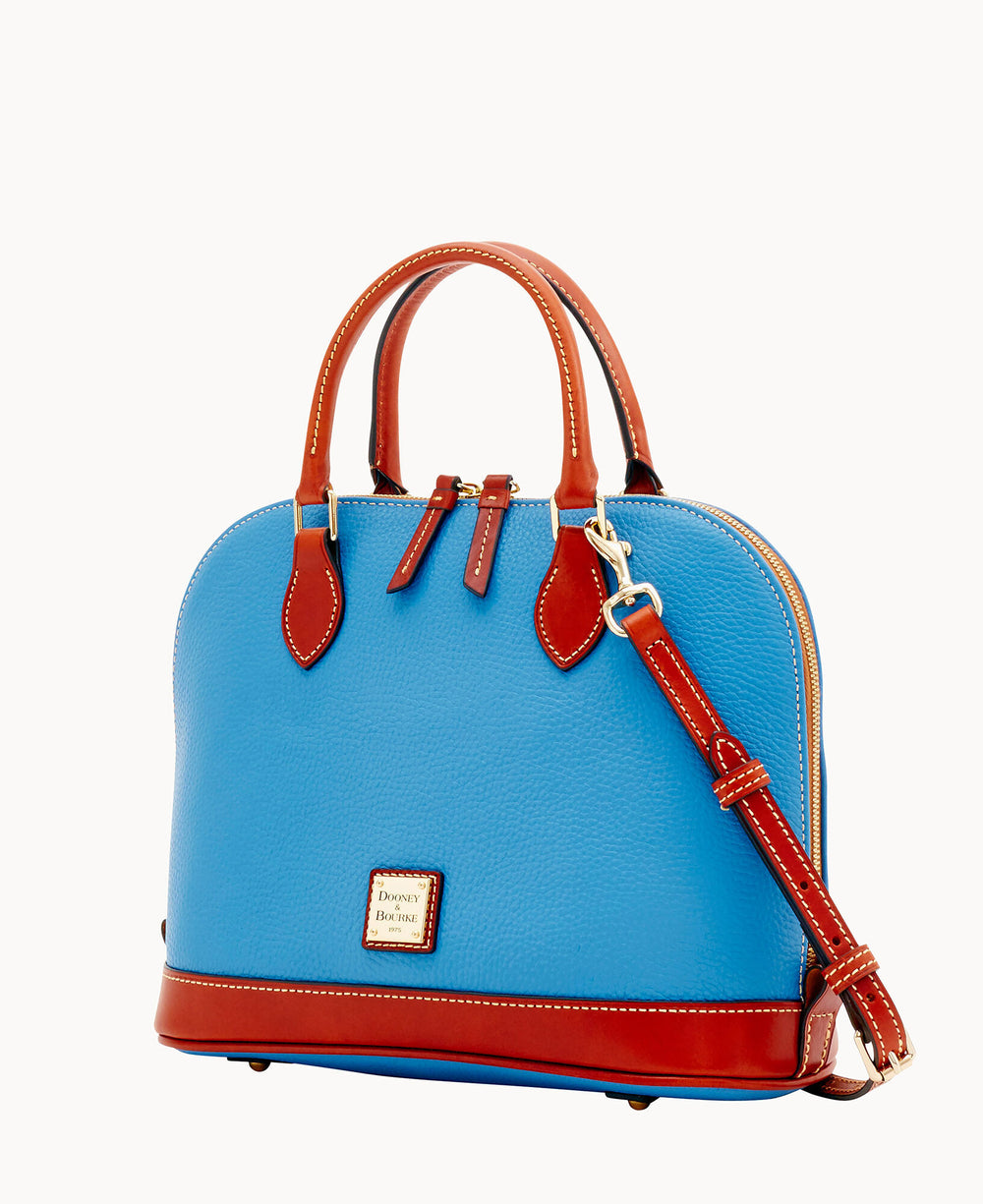 Pebble Grain Zip Zip Satchel