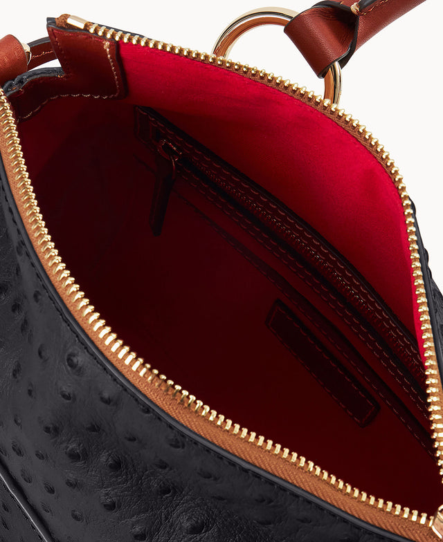 Ostrich Satchel With Pocket