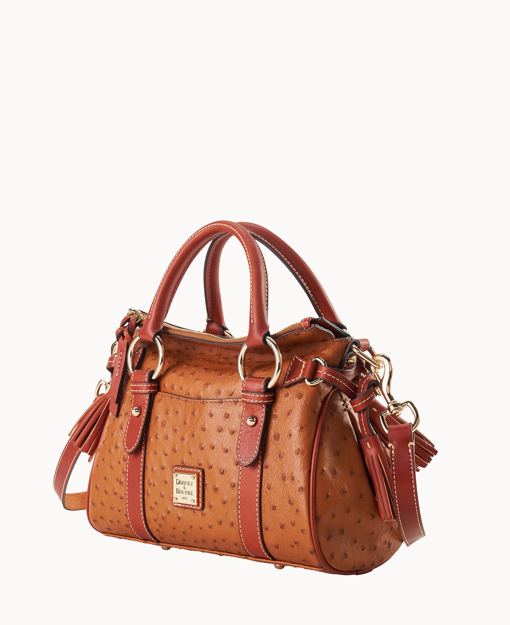 Ostrich Satchel With Pocket – Dooney & Bourke