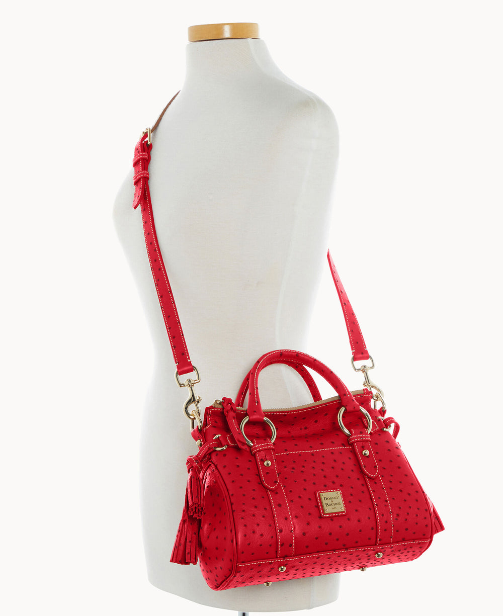 Ostrich Satchel With Pocket