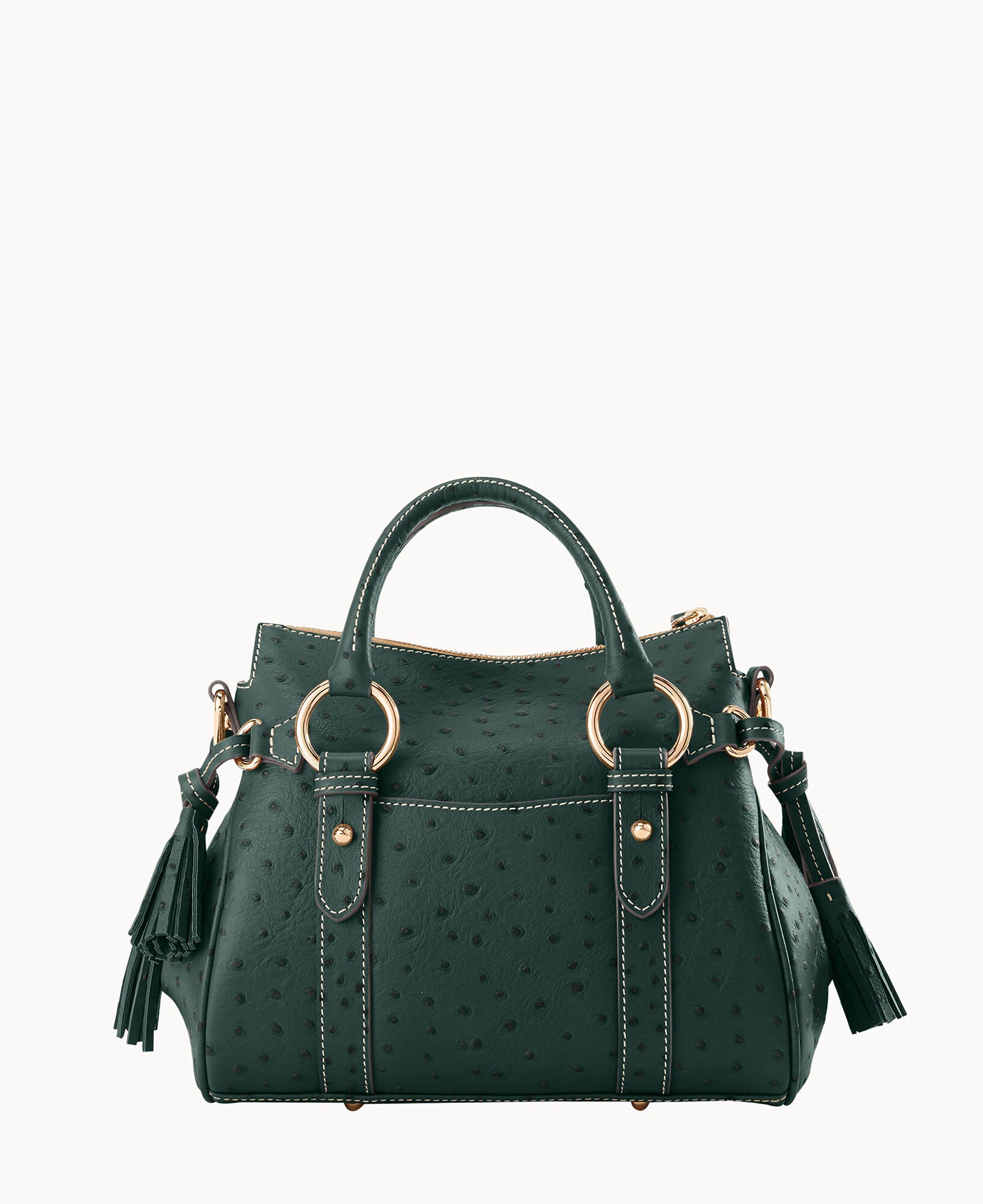 Ostrich Satchel With Pocket – Dooney & Bourke