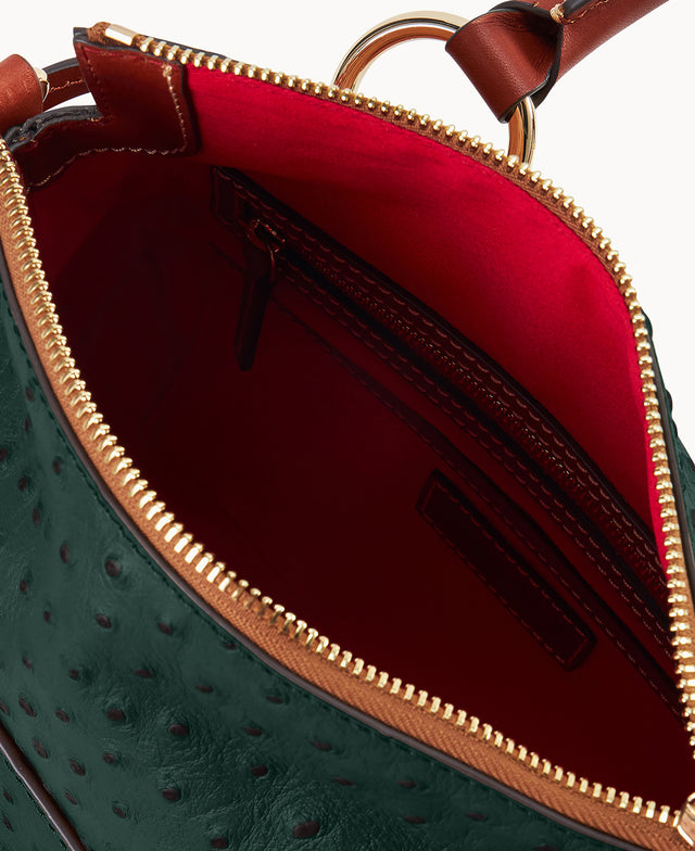 Ostrich Satchel With Pocket
