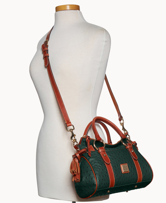 Ostrich Satchel With Pocket