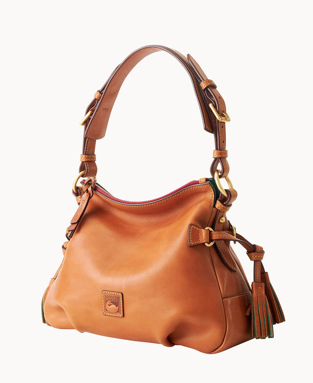 dooney & bourke florentine leather backpack Women's Zip Pod in Charcoal Handle drop length 4 Dooney & Bourke Patent Leather