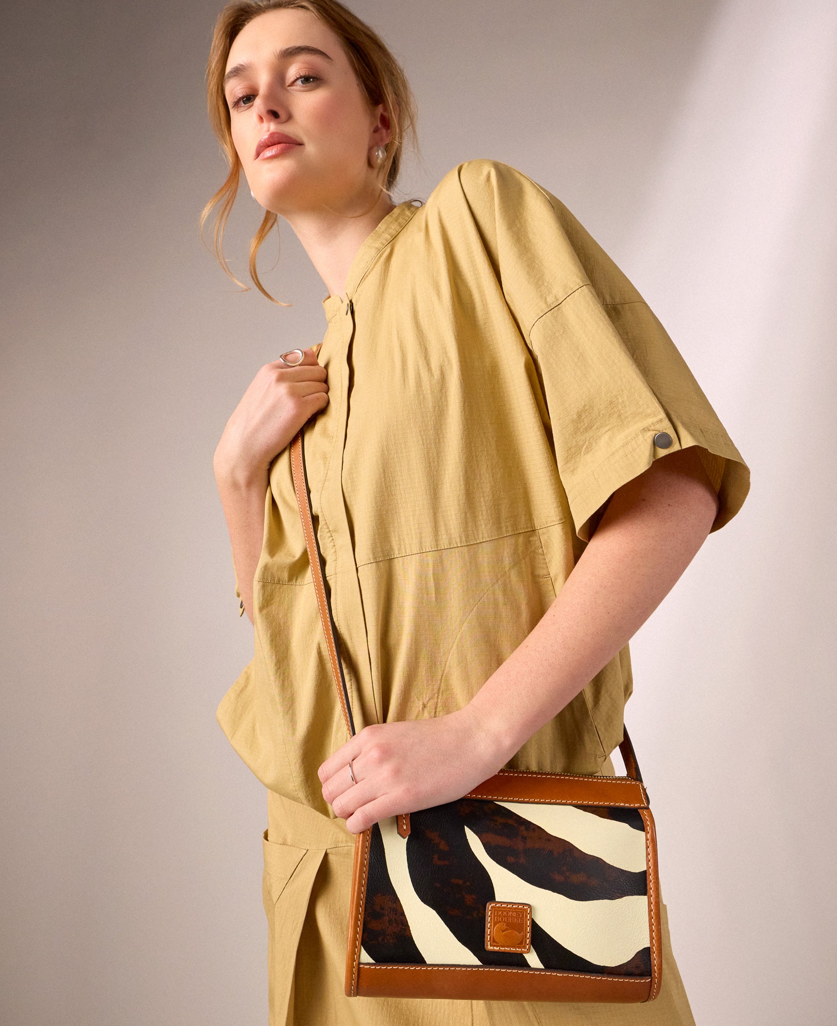 Zebra Leather Zip Crossbody – Dooney & Bourke