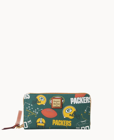 NFL Packers Large Zip Around Wristlet – Dooney & Bourke