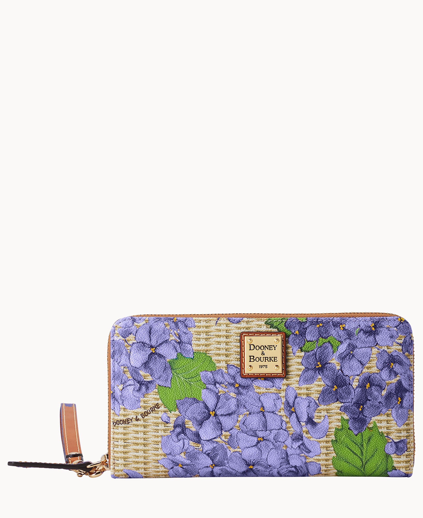 Hydrangea Basketweave Large Zip Around Wristlet – Dooney & Bourke