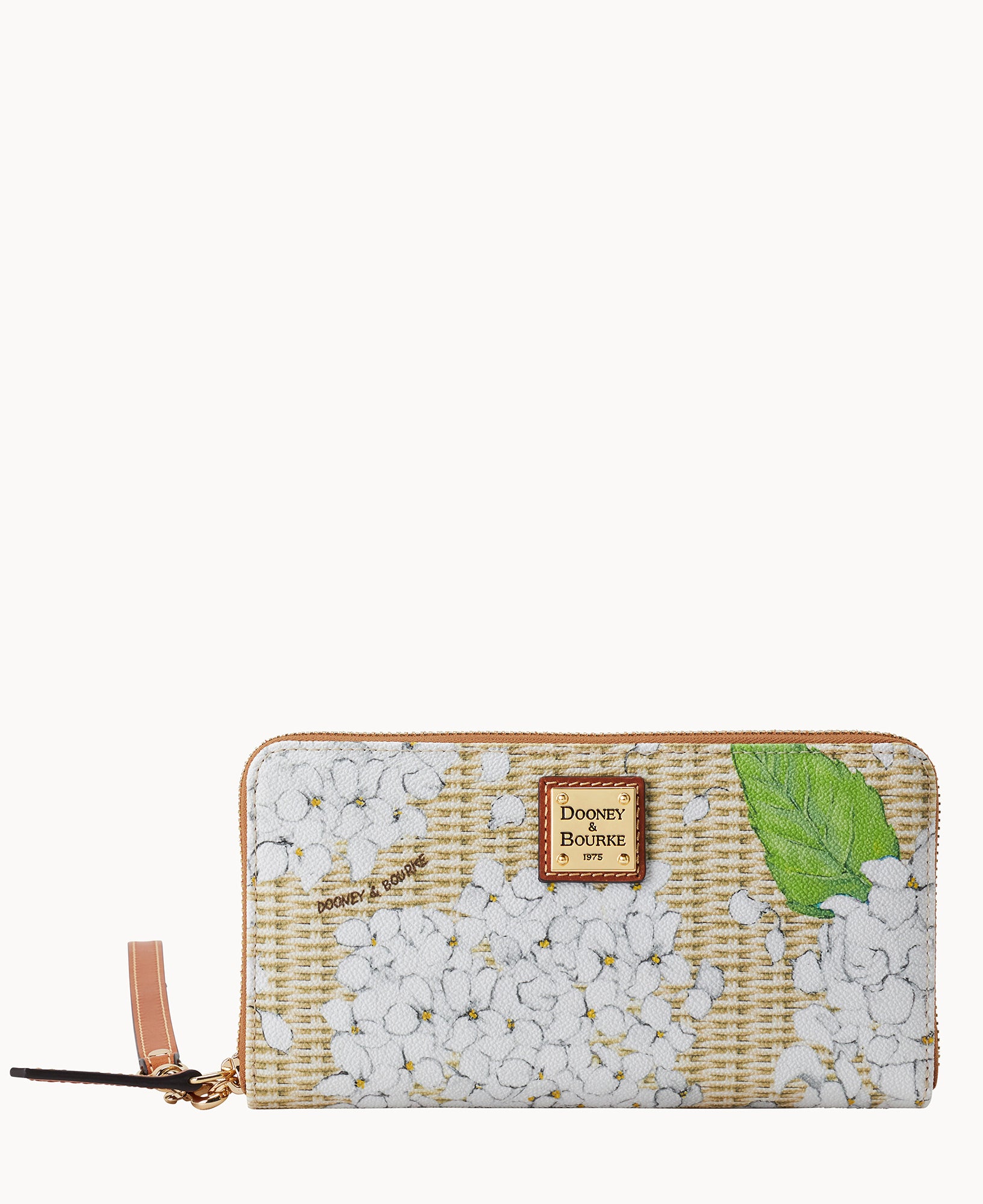 マニー　ベア　ウォールポケット　コラージュ　イマン　ローズ Hydrangea Basketweave Large Zip Around Wristlet – Dooney & Bourke