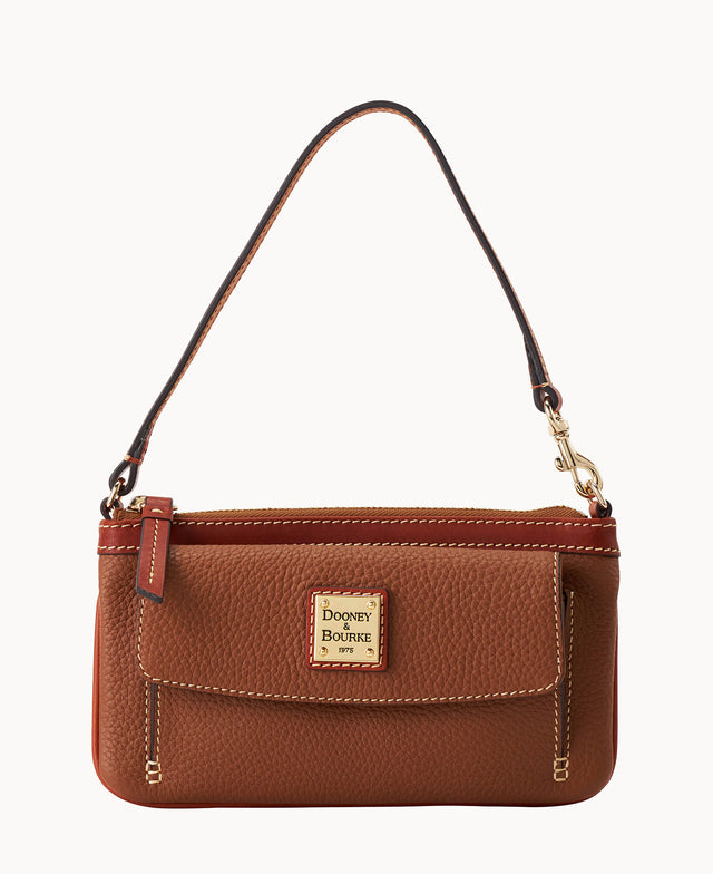 Dooney & Bourke Pebble Grain Large Slim Wristlet - Leather Wristlet With Zipper, 8" Width, Designer Women's Accessory