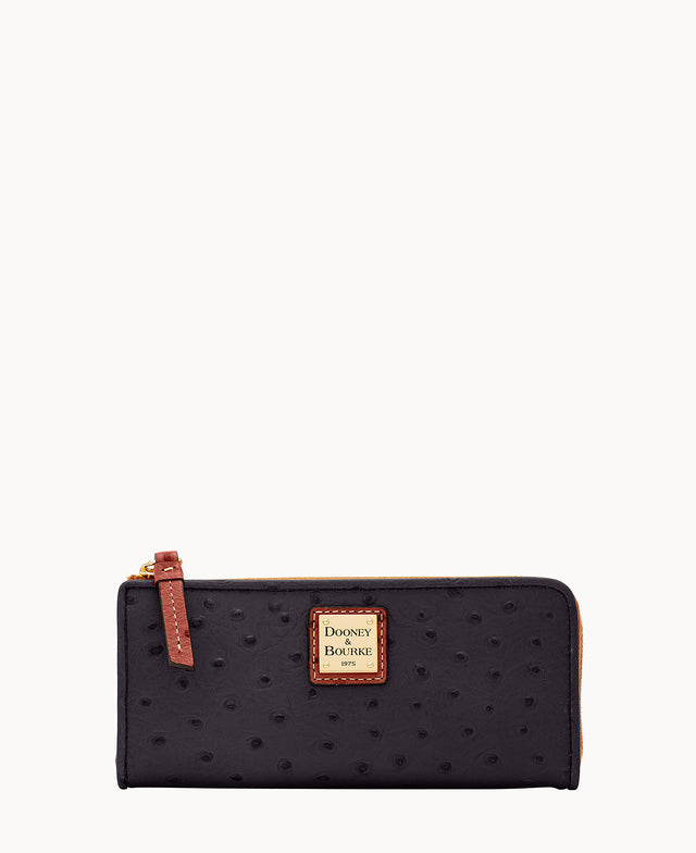 Ostrich Zip Clutch