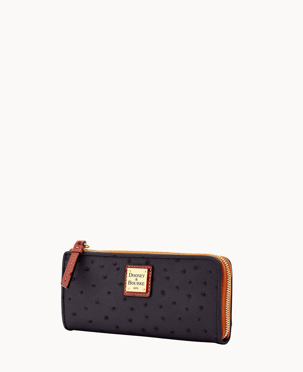 Ostrich Zip Clutch