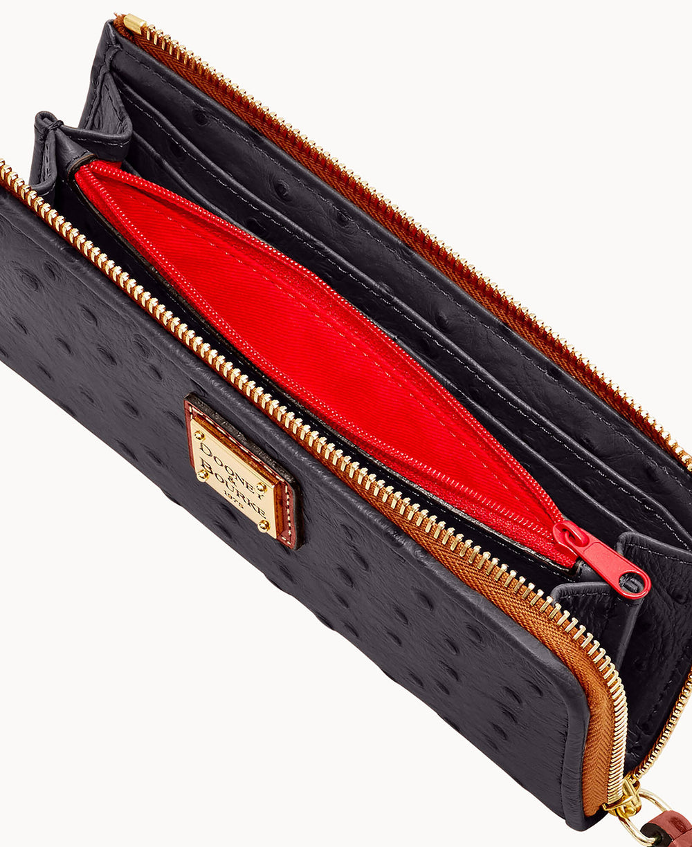 Ostrich Zip Clutch