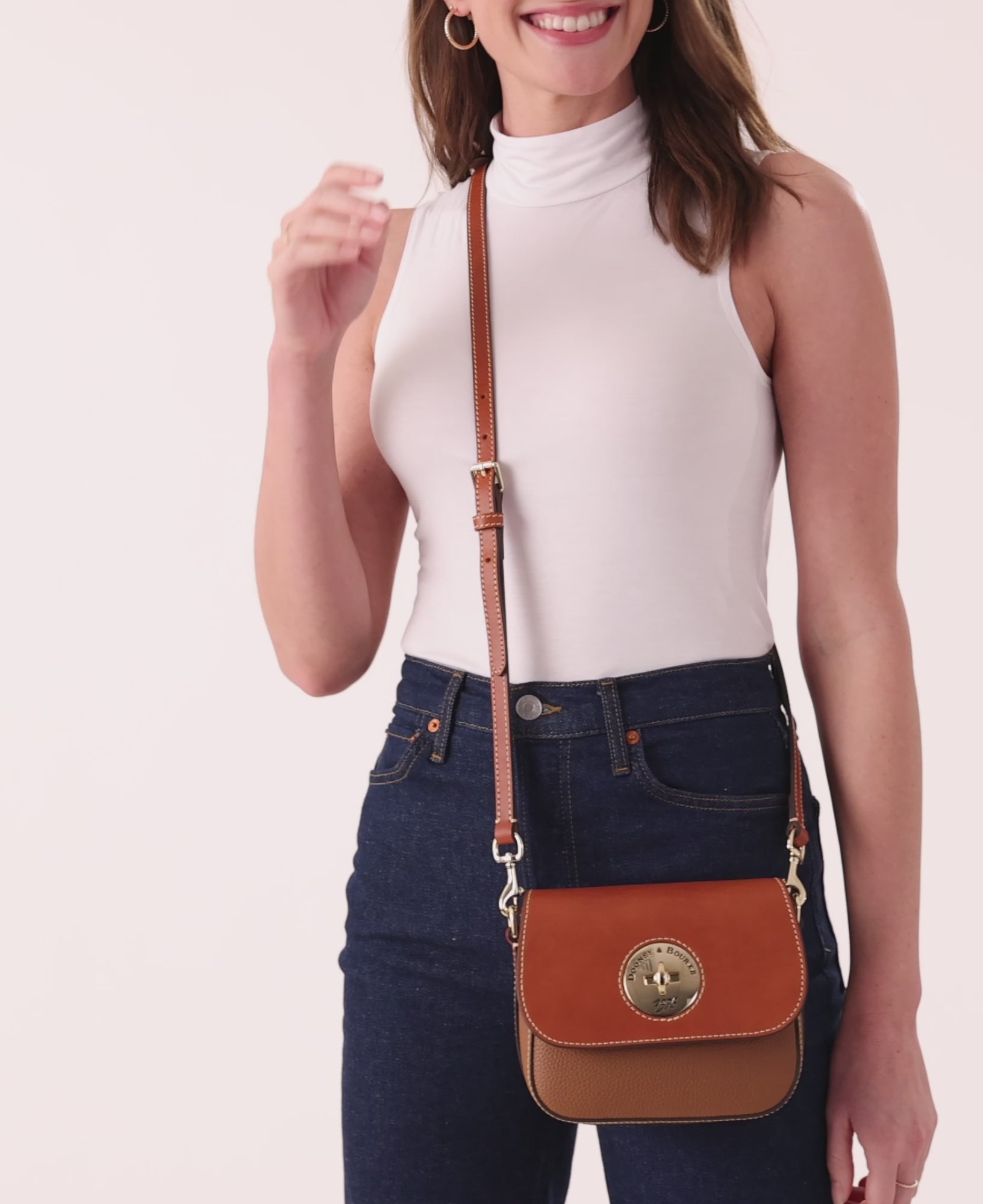 Pebble Turnlock Flap Saddle – Dooney & Bourke