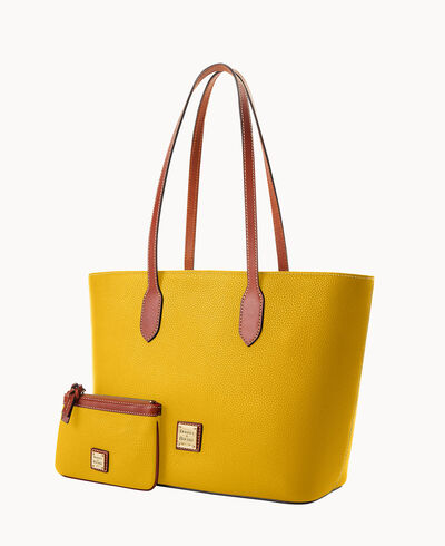 Pebble Grain Tote With Medium Wristlet