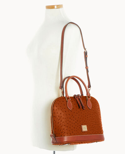 Ostrich Zip Zip Satchel