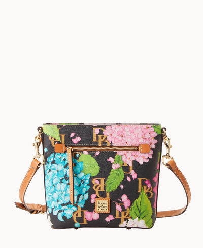 Hydrangea Monogram Small Zip Crossbody
