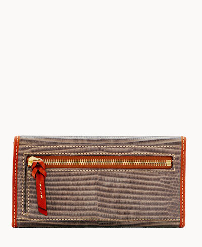 Embossed Lizard Continental Clutch