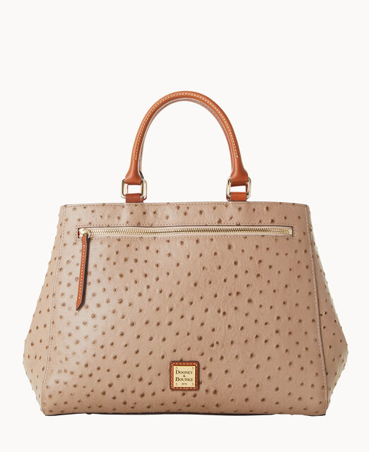Ostrich Zip Satchel