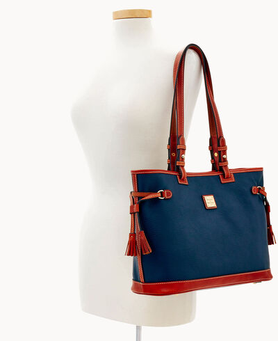 Pebble Grain Double Strap Tassel Bag