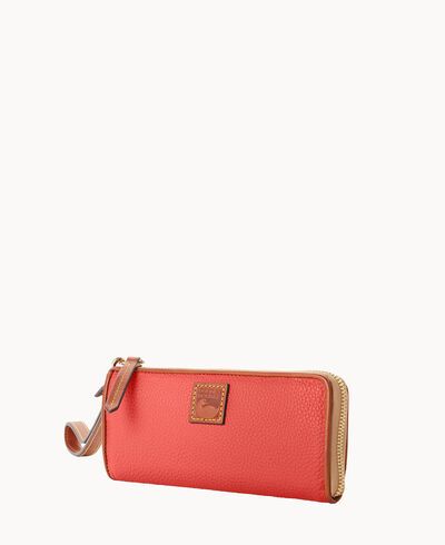 Pebble Grain Zip Clutch Wristlet