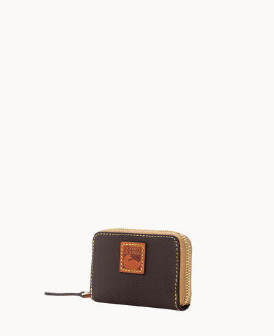 Pebble Grain Zip Around Credit Card Case