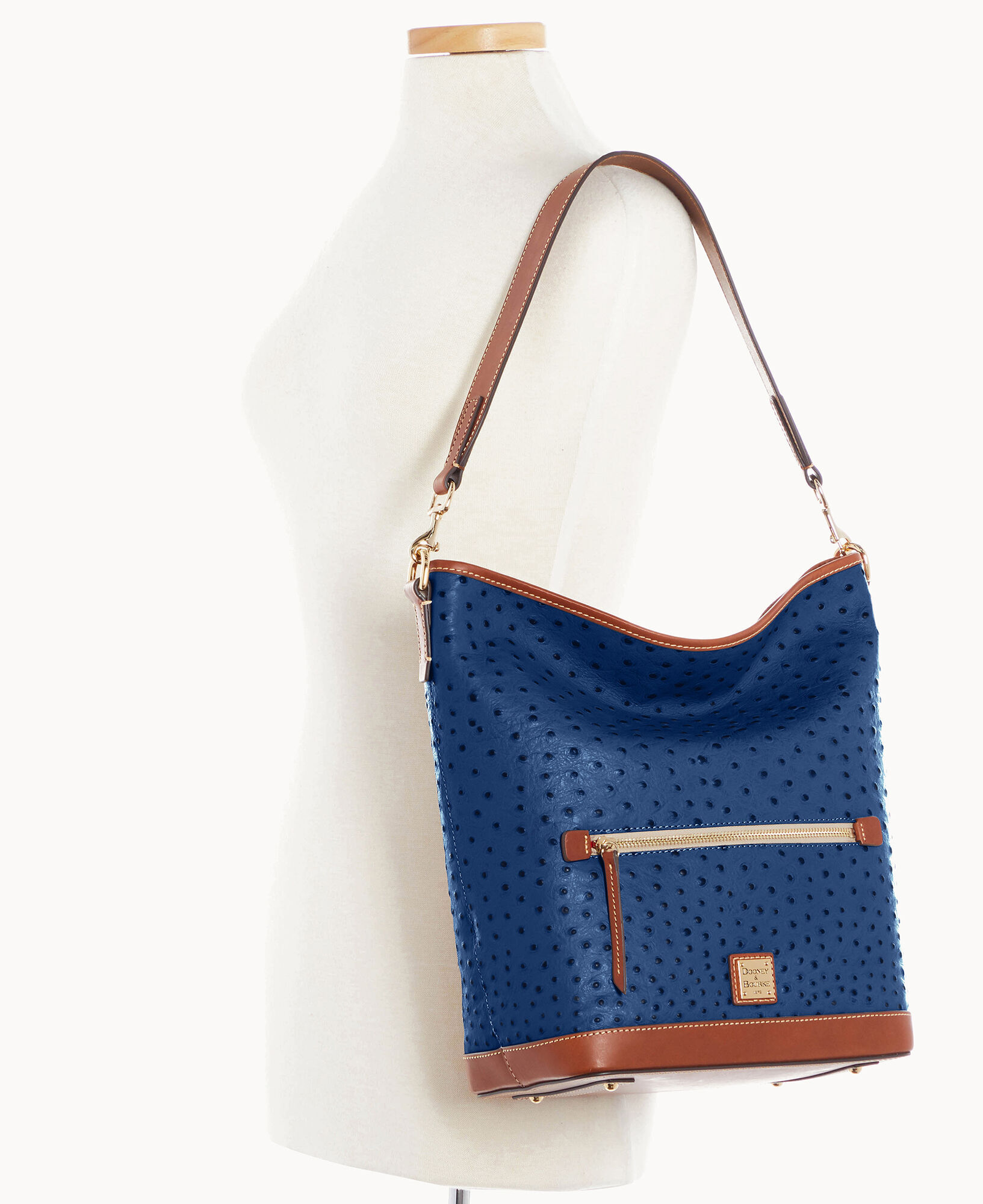 Dooney & Bourke, Bags, Blue Ostrich Leather Medium Dooney Bourke Bag