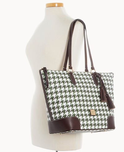 Houndstooth Career Tote